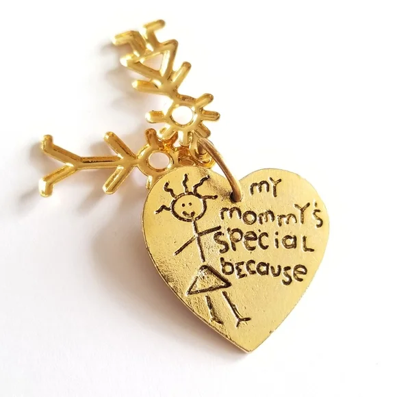 Relisted -My Mommy's special because she plays with me heart pendant - Picture 1 of 7